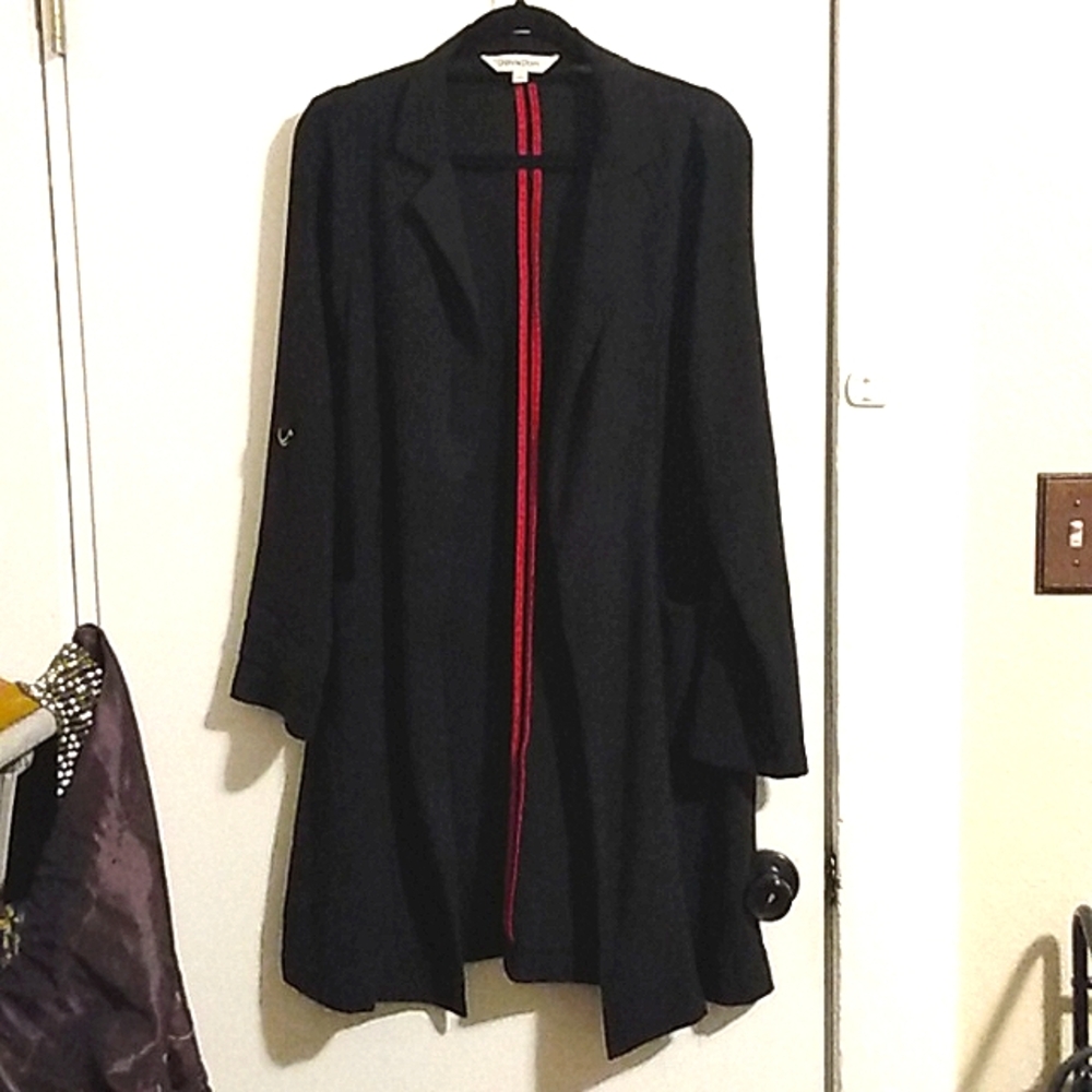 Davi & Dani Women's Black Long Sleeve Duster Cardigan Size Large